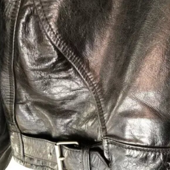 Premium Stone Island Black Leather Jacket XXL, Excellent Condition - Picture 7 of 9